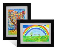 Marco de fotos A4, marcos de fotos para niños, marco de dibujo infantil para cambiar, marco de fotos de apertura frontal A4 plegable para rellenar para mostrar o colgar obras de arte de niños (2