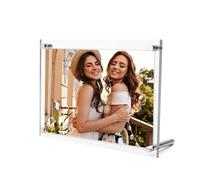 Marco de fotos acrílico A4, exhibición de fotos, exhibición de postales sin marco, marco transparente de doble cara, marcos de fotos gruesos tamaño carta A4, marco decorativo para póster de escritorio