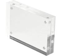 Marco de fotos acrílico de cartón transparente magnético innovador 8 + 8 mm de grosor para decoración de escritorio de casa, oficina, 1 unidad (14,8 x 21 cm)