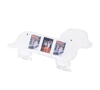 Marco de fotos acrílico decorativo que muestra 3 fotos de 3 pulgadas con patrón de perro de dibujos animados, triple soporte, decoración de habitación, marco de fotos de regalo