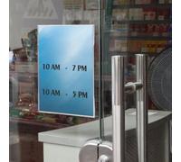 Marco de fotos acrílico montado en la pared y soporte de precio transparente, soporte de exhibición sin perforaciones para señalización de estante minorista, 10 x 15 cm, 15 x 21 cm, 21 x 30 cm (estilo