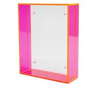 Marco de fotos acrílico para manualidades, transparente, doble bloque, 11 x 14 cm, para fotos, bocetos, tarjetas, certificados, decoración del hogar, oficina, fácil montaje en rojo, verde, amarillo