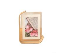 Marco de fotos acrílico transparente de doble cara adecuado para fotos de 10 x 15 cm y 14 x 21 cm, diseñado para mantener tus imágenes visibles y seguras desde ambos lados (color madera original de 14