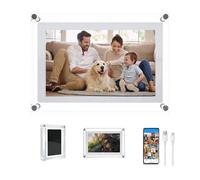 Marco de fotos acrílico transparente, marco de fotos digital acrílico, memoria de 4 GB, soporte magnético transparente, perfecto para decoración del hogar y regalos sinceros