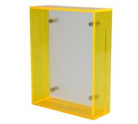 Marco de fotos acrílico transparente para exhibiciones de bricolaje, incluye 4 separadores cromados y tornillos para un fácil montaje y montaje seguro en la pared de fotos u obras de arte (amarillo)