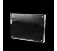 Marco de fotos acrílico transparente sin marco magnético para escritorio con soporte, 5 + 5 mm, marcos de fotos acrílicos de doble cara (12,7 x 17,8 cm)