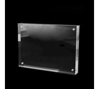 Marco de fotos acrílico transparente, soporte magnético, perfecto para mostrar imágenes (9 x 12,8 cm)