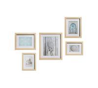 Marco de fotos atmosphera etnic set natural madera mdf (5 piezas)