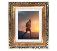 Marco de fotos Beyond Your Thoughts de 8 x 10 (1 paquete), vidrio aut ntico antiguo con paspart para mesa vertical u horizontal de 5 x 7, color