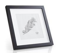 Casa Chic Marco de Fotos 24.4 x 24.4 cm, Marcos Fotos Vertical y Horizontal para Montar en Pared y Mesa, Porta Retrato Hecho de Madera y Cristal con Passepartout para Casa y Oficina, Photo Frame