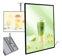 Marco de fotos con caja de luz LED para publicidad de menús, marco de exhibición iluminado para publicidad de restaurantes, soporte para letreros de películas para llevar HorizontalScreen-60×80cm