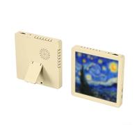 Marco de fotos con función de grabación, salida de altavoz, ranura para tarjeta TF y parte trasera magnética para cambios rápidos de fotos (albaricoque)