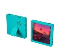 Marco de fotos con función de grabación Salida de altavoz Ranura para tarjeta TF y parte trasera magnética para cambios rápidos de fotos (azul)