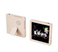 Marco de fotos con función de grabación, salida de altavoz, ranura para tarjeta TF y parte trasera magnética para cambios rápidos de fotos (rosa)