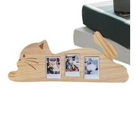 Marco de fotos conmemorativo, linda decoración de escritorio conmemorativo de madera | Sympathy Cat Frame contiene 3 fotos, para oficina en casa Dormitorio Estudio Estante de escritorio Simpatía