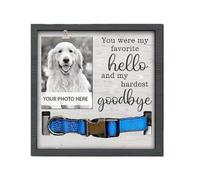 Marco de fotos conmemorativo para mascotas, collar, recuerdo, caja de sombra, regalo de condolencia por la pérdida de un perro o gato, marco de fotos de recuerdo para suministros de mascotas en duelo