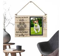 Marco de fotos conmemorativo para perros, conmemorativo de condolencias, pérdidas, marco de madera para mascotas, soporte para botellas de cenizas | Ideal para honrar el recuerdo de los dueños de