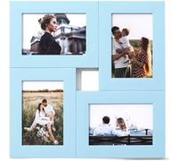 Marco de fotos cuadrado de resina diseñado para contener cuatro fotos de 6 pulgadas en configuración alineada para paredes interiores (C)