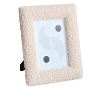 Marco de fotos cuadrado de terciopelo de felpa hecho de tablero artificial resistente, diseñado para mostrar fotos de 10 x 15 cm, perfecto para decoración moderna del hogar u oficina (albaricoque)