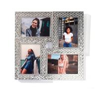 Marco de fotos cuadrado montado en la pared en construcción de resina para cuatro fotos de 6 pulgadas que soportan el uso diario de decoración del hogar (B)
