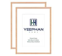 Marco de fotos de 30x40cm,hecho de madera maciza de roble con pantalla frontal de plexiglás imagen a4 con alfombrilla o foto de 12x16 pulgadas,sin alfombrilla para montaje en pared,juego de 2 unidades