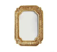 Marco de fotos de 4 x 6 pulgadas con elegante diseño de concha dorada vintage, hecho de material de resina, para mostrar recuerdos preciados en varias orientaciones