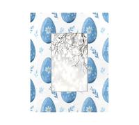 Marco de fotos de 4 x 6 pulgadas, huevos de Pascua azul primavera con marcos de fotos de madera floral, exhibición de pared y mesa para sala de estar, dormitorio, oficina decoración