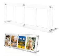 Marco de Fotos de 5,8 x 8,5 cm, Foto de Cámara Instantánea Transparentes Juego De Marcos Mesa, Cada Marco Tiene Capacidad Para 4 Fotos,Marcadores Mesa Fiestas Familiares, Bodas, Niñas, Niños, Amigos