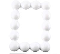 Marco de fotos de 8 pulgadas con borde de perlas, marco de fotos grande y moderno de resina, decoración simple del hogar para sala de estar, dormitorio, escritorio (blanco)