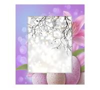 Marco de fotos de 8 x 10 pulgadas, marcos de fotos de madera con diseño de lirios rosados, huevos de Pascua, decoración de pared y mesa para sala de estar, dormitorio, oficina