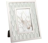 Marco de fotos de acero inoxidable con diseño de hoja de palmera, 6 x 4/15 x 10 cm