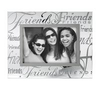 Marco de fotos de amigos, 4 x 6, transparente, Malden International Designs 3038-46, con espejo y borde interior de metal plateado