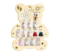 Marco De Fotos De Crecimiento Del Bebé: Tablero De Exhibición De Madera, Lindo Portafotos Para Niños, Decoración De Recuerdos Familiares | Organizador De Recuerdos De Celebración De Guardería Para Nue