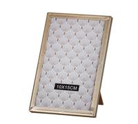 Marco de fotos de cristal y metal dorado, 10 x 15 cm