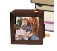 Marco de fotos de escritorio, álbum de fotos coronado a mano, marco de fotos, álbumes de fotos con luz LED, álbum de fotos de manivela mecánica, decoración del hogar para familia, parejas, amigos, 8,9