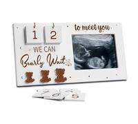 Marco de fotos de exploración creativa para bebés, cuenta regresiva, semanas, exhibición, ornamento de recuerdo, regalo para futuros padres, marco de fotos de exploración del bebé