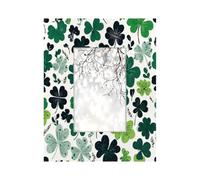 Marco de fotos de madera de 10 x 15 cm, soporte para mesa y pared, marcos de fotos de madera, tréboles del día de San Patricio, hojas de la suerte