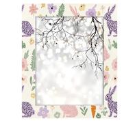 Marco de fotos de madera de 11 x 14 pulgadas, diseño floral de zanahorias de conejo de Pascua para pared y mesa para decoración de sala de estar, dormitorio, oficina