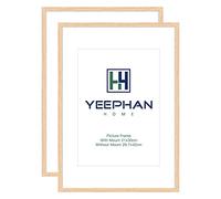 Marco de fotos de madera de roble natural A3, 42 x 29,7 cm, juego de 2 marcos con soporte de 7 x 9 pulgadas (18 x 24 cm),marco de fotos o de póster con cristal de plástico para montaje en pared