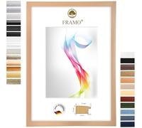 Marco de fotos de madera FRAMO 21 x 21 cm (Dimensión de la imagen) cuadrado en haya natural | Tamaño seleccionable | Pósters | Puzzle | Collage | A medida | personalizados