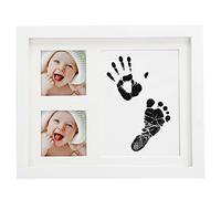 Marco de Fotos de Madera, Kit de Huella Fácil de Usar para Regalos de Bebé para Regalos de Baby Showers(blanco)