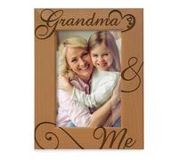 Marco de fotos de madera natural grabado ""Abuela y yo"" de KATE POSH. Te amo, abuela. D a de los abuelos. La mejor abuela del mundo. Regalos para