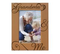 Marco de fotos de madera natural grabado ""Abuela y yo"" de KATE POSH. Te amo, abuela. D a de los abuelos. La mejor abuela del mundo. Regalos para