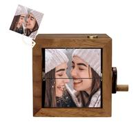 Marco de fotos de madera personalizado con luz LED, caja de animación de manivela personalizada, regalo de Navidad o cumpleaños para mejores amigos