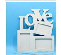 Marco de fotos de madera rectangular con carta de amor de familia letra inglesa colgante marco de fotos DIY arte artesanía decoración del hogar, estilo1