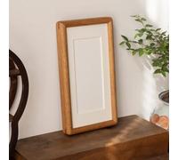 Marco de fotos de madera sólido de 10 x 30 cm, exhibición de cartulina de caligrafía de bricolaje, junta de mortaja de 6 x 24 cm, pieza de decoración de escritorio natural de nogal negro (color madera