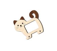Marco de fotos de madera único con forma de gato o perro, soporte decorativo para fotos de, estante, decoraciones de escritorio para amantes de las mascotas, regalo para amantes de las mascotas