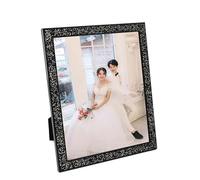 Marco de fotos de Metal con taladro Flash creativo, marco de fotos de lujo con luz dorada/plateada/negra for decoración de fotos del hogar, regalos personales ( Color : B , Size : Photo size 15X20cm )