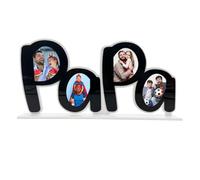 Marco de fotos de papá con soporte de base, soporte de acrílico para fotos de papá y yo, marco de fotos con letras creativas, adornos de mesa para sala de estar, dormitorio (negro, papá)