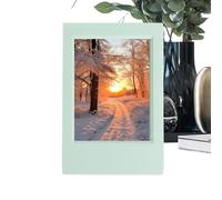 Marco de fotos de película de 3 pulgadas, protección UV artística, material acrílico, mini marco vertical, diseño ligero, expositor de mesa, decoración de oficina, oficina en casa, estante, pegamento